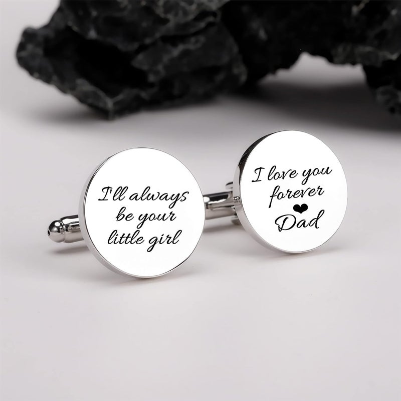 Vkooer Personalized Engraved Cuff Links Tie Clip Set Custom Engrave Phrase Wedding Cufflinks Jewelry Gift for Father Dad Of all the Walks We've taken This one is my Favorite - Image 2